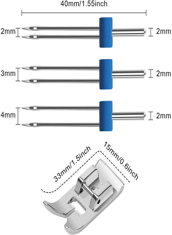 بينديا مجموعة دبابيس إبرة مزدوجة التأرجح من بينديا، 3 قطع، مقاسات 2/90، 3/90، 4/90، لأعمال الحرف اليدوية وتزيين الملابس - Image 2